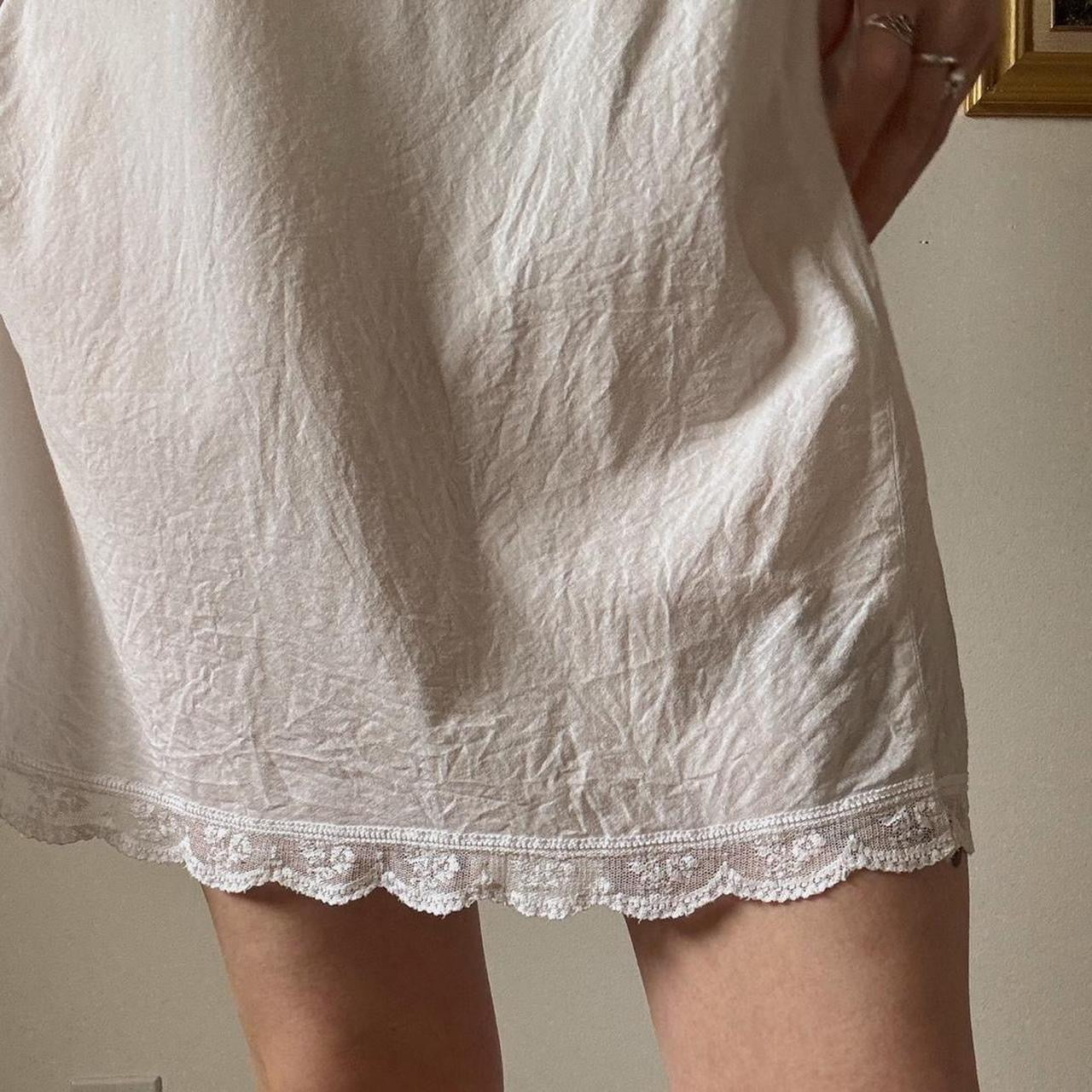 White cotton slip skirt (S)