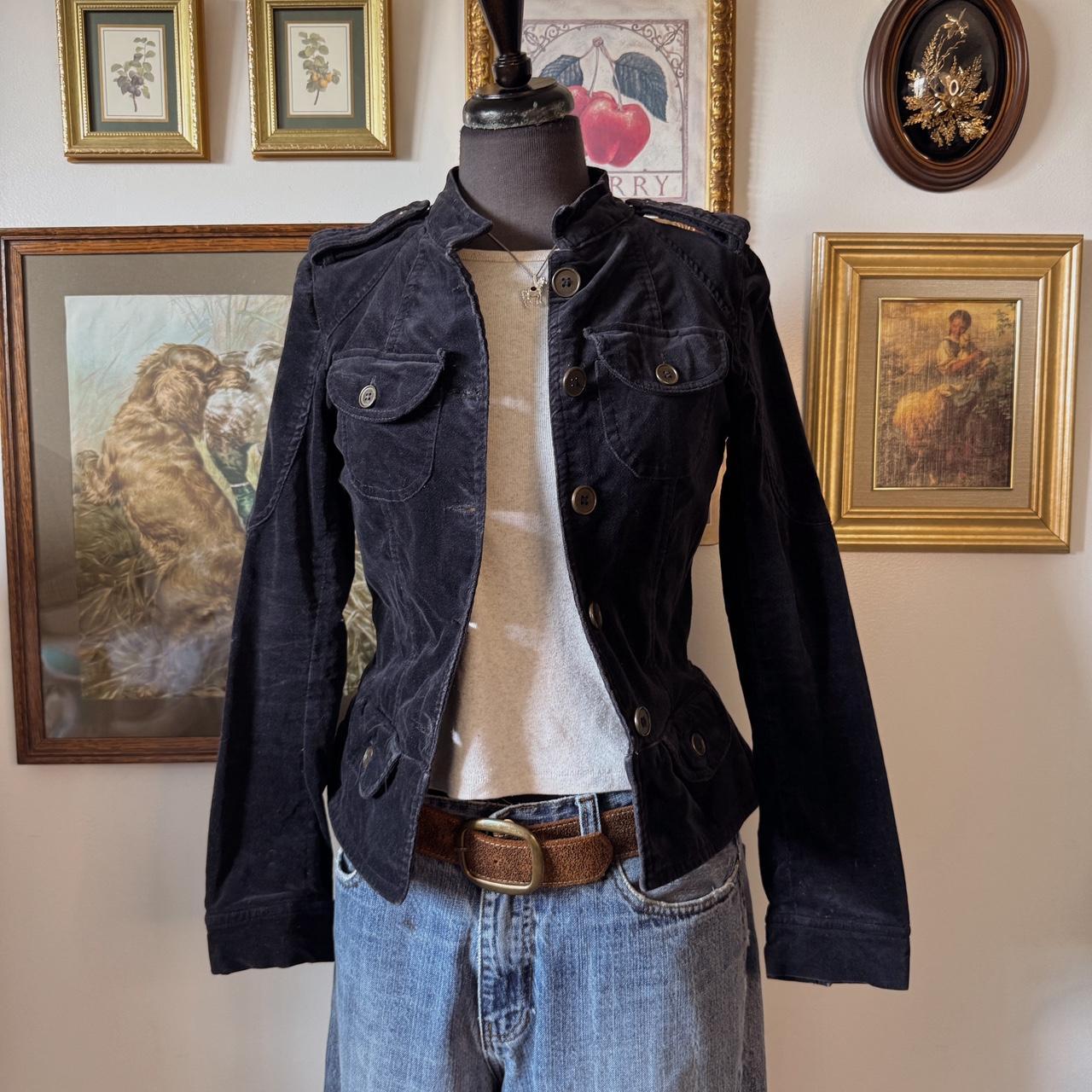 Y2K navy utility jacket (S)