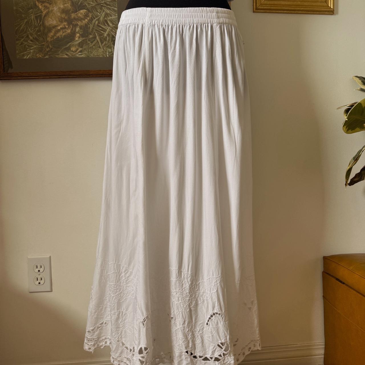 White boho maxi skirt (XL)