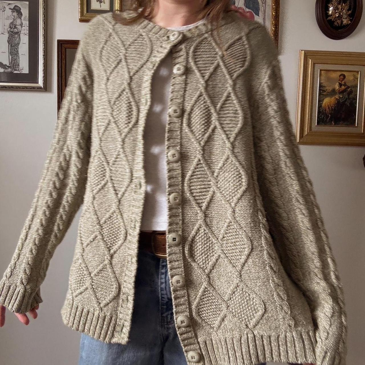 Sage green knit cardigan (XL)