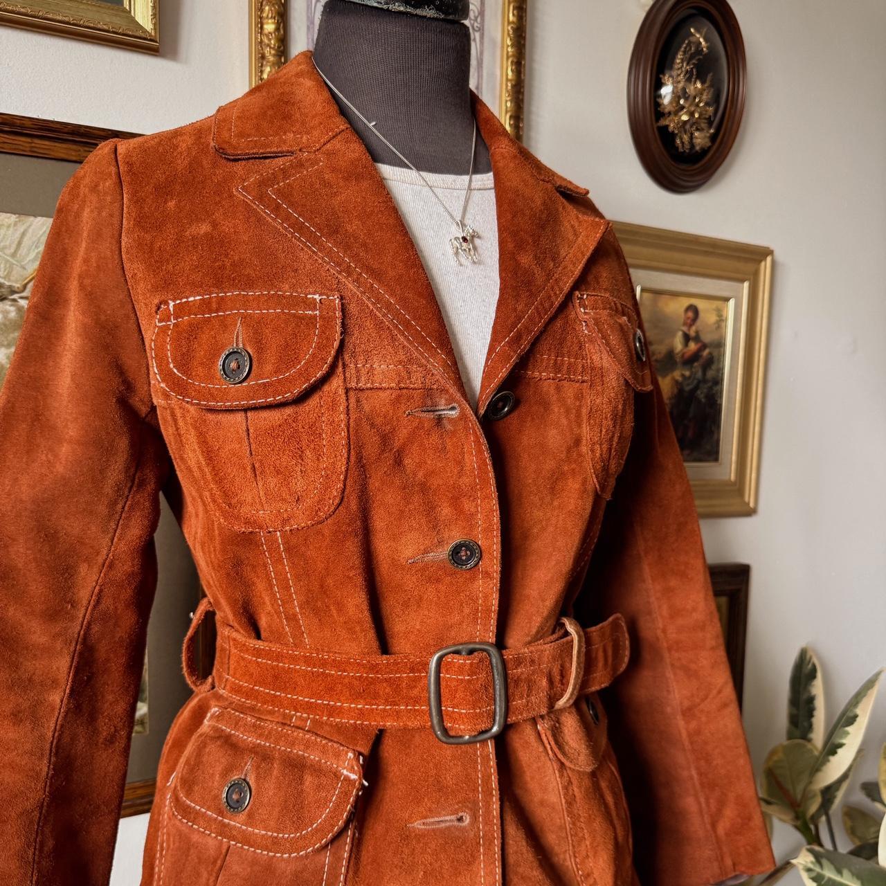 Rust orange suede 70s jacket (S/M)