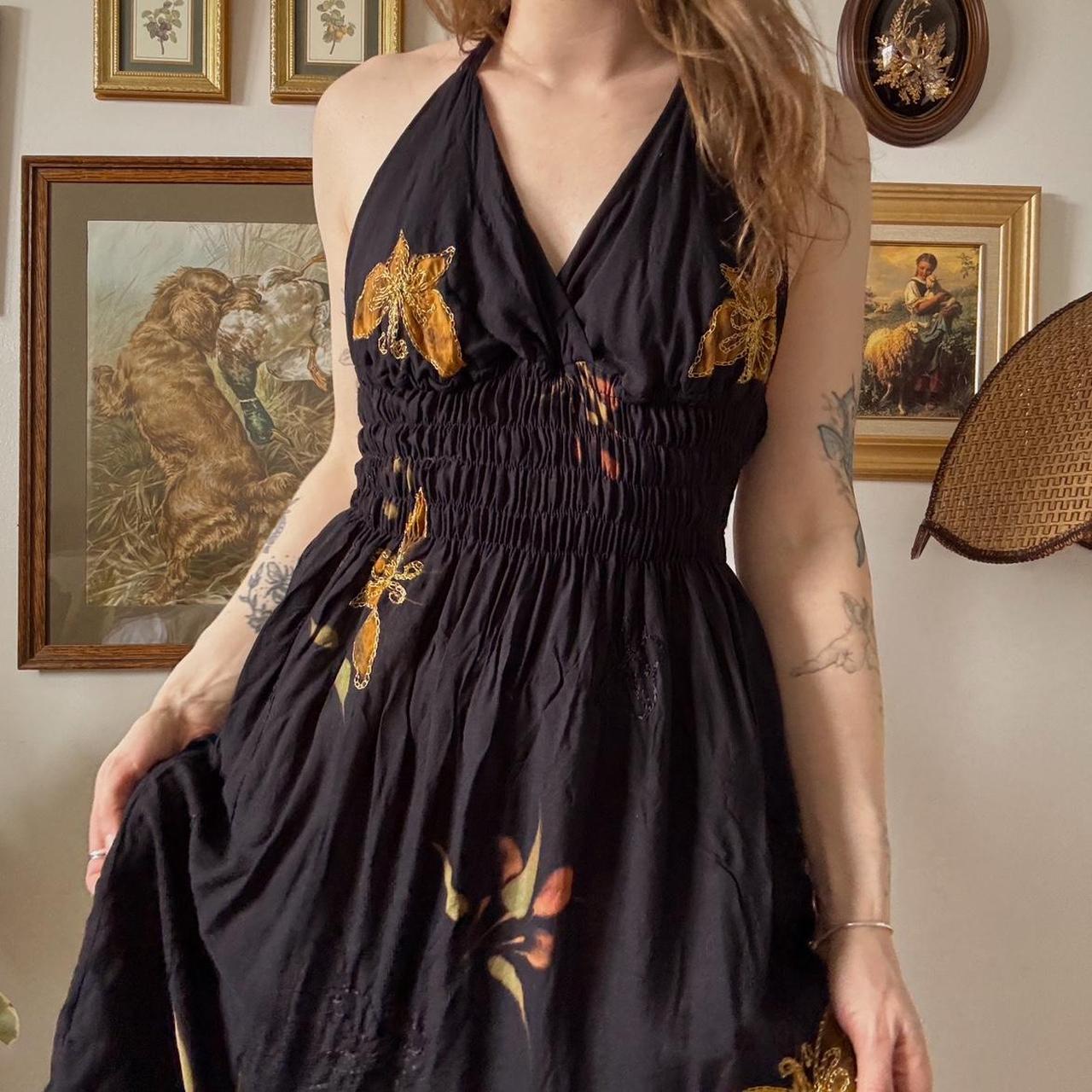 Y2K butterfly halter dress (M)