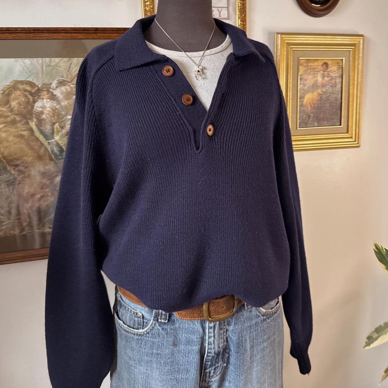 90s oversized navy knit sweater (XL)