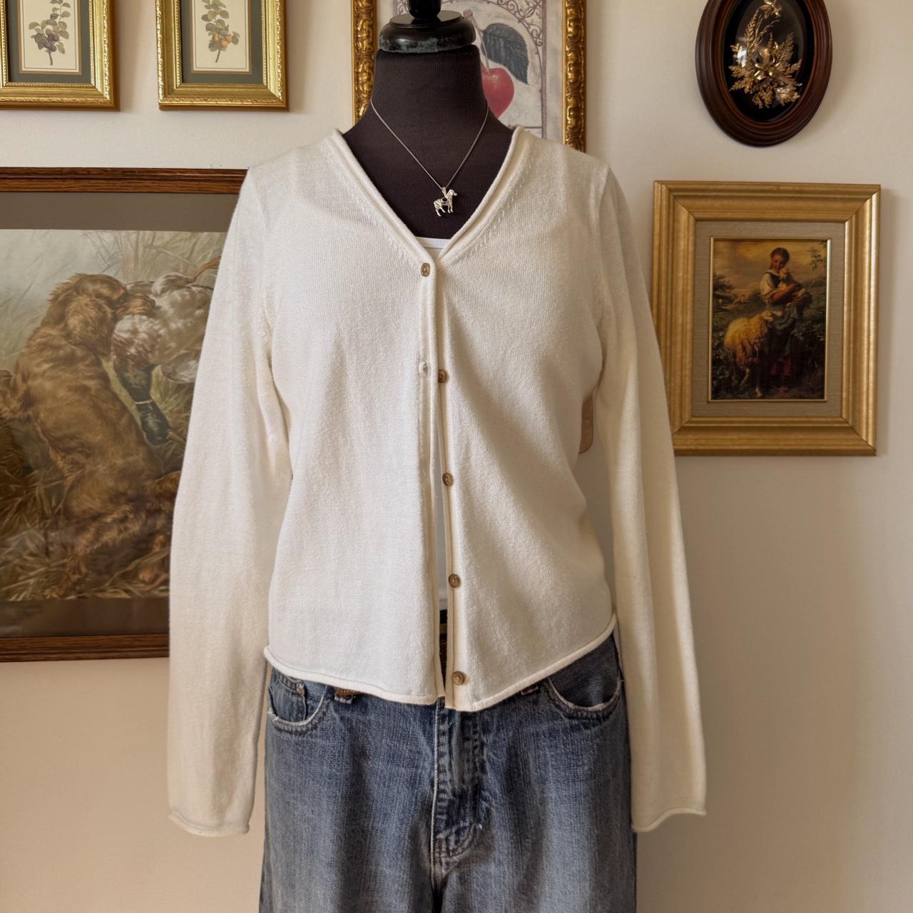 Cream knit cardigan (S)