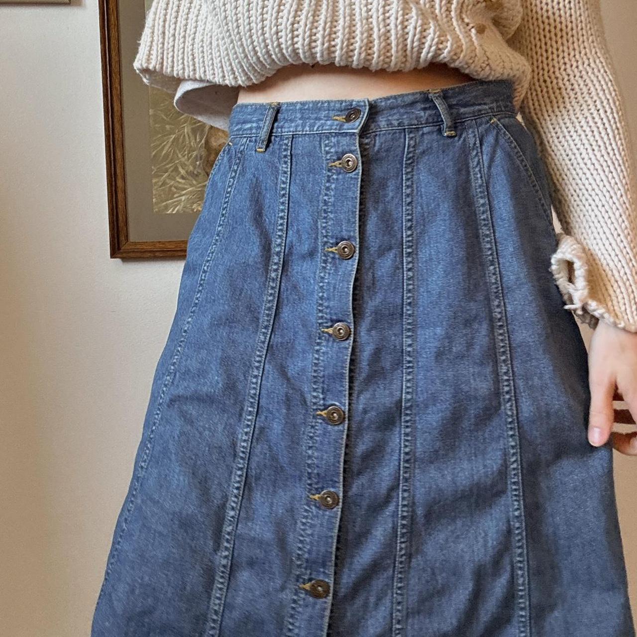 90s denim maxi/midi skirt (S)