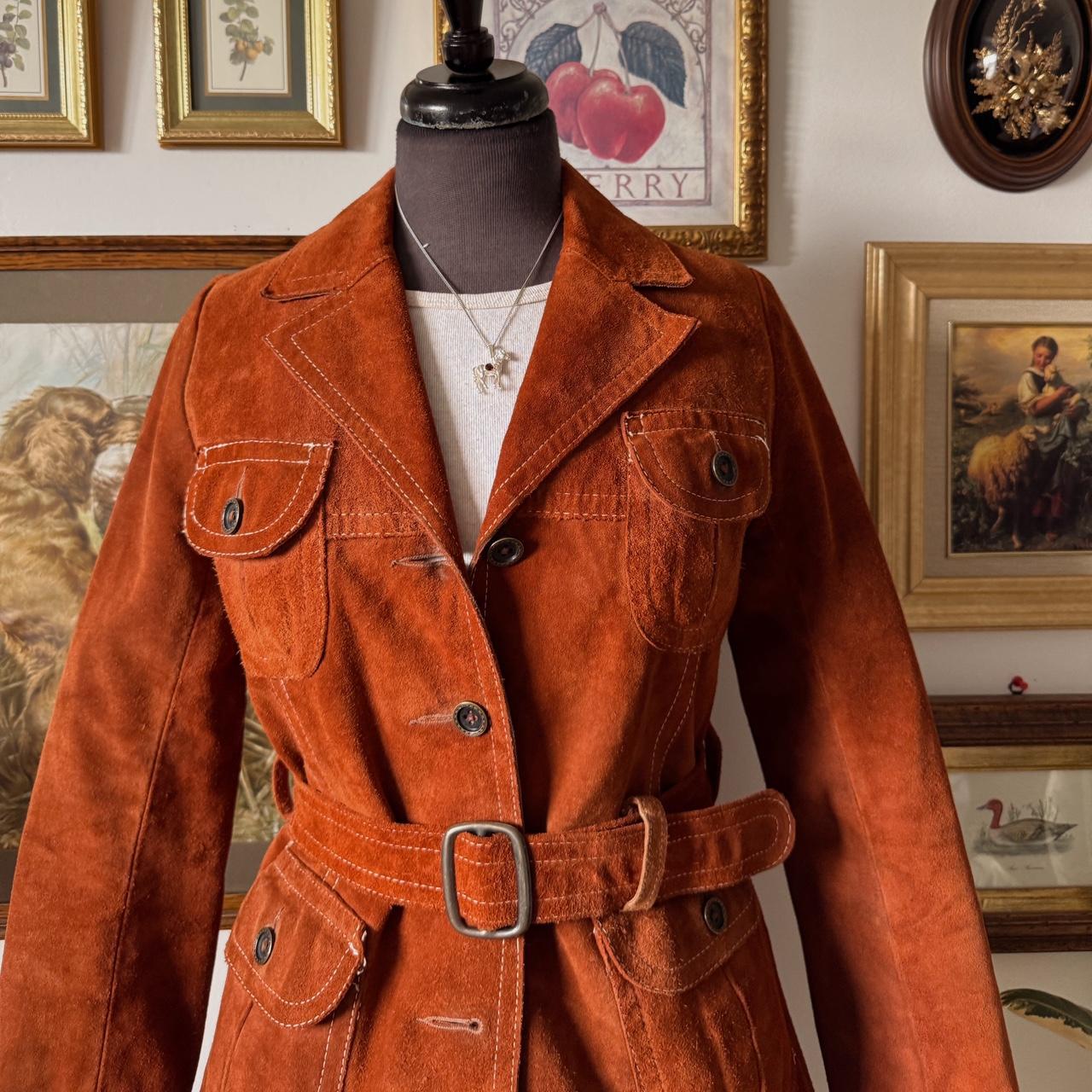 Rust orange suede 70s jacket (S/M)