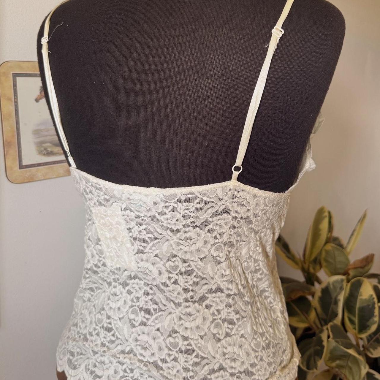 Cream lace cami top (L)