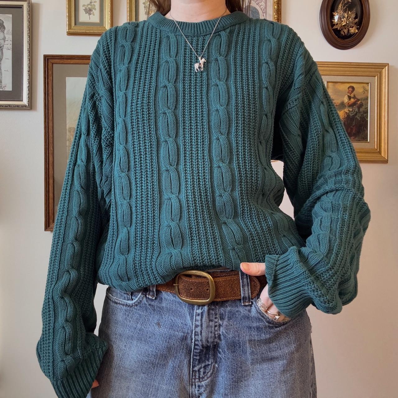 Green oversized cable knit (XL)