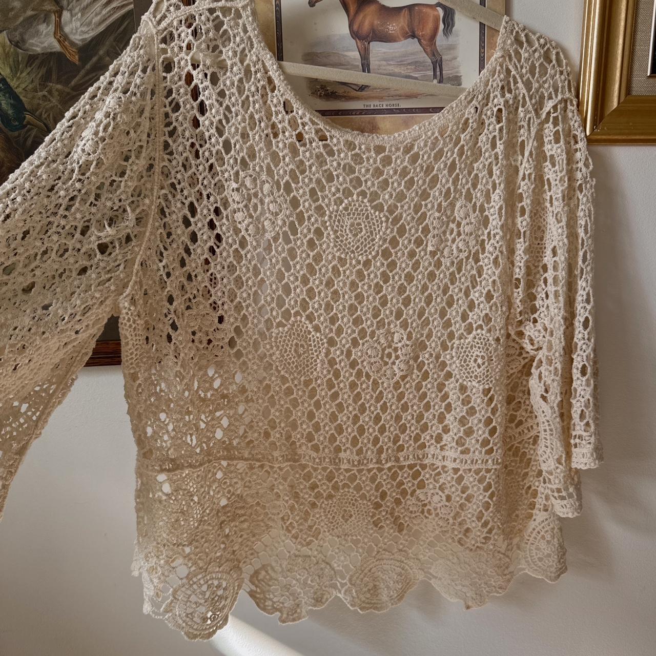 Boho crochet slouchy top (L)