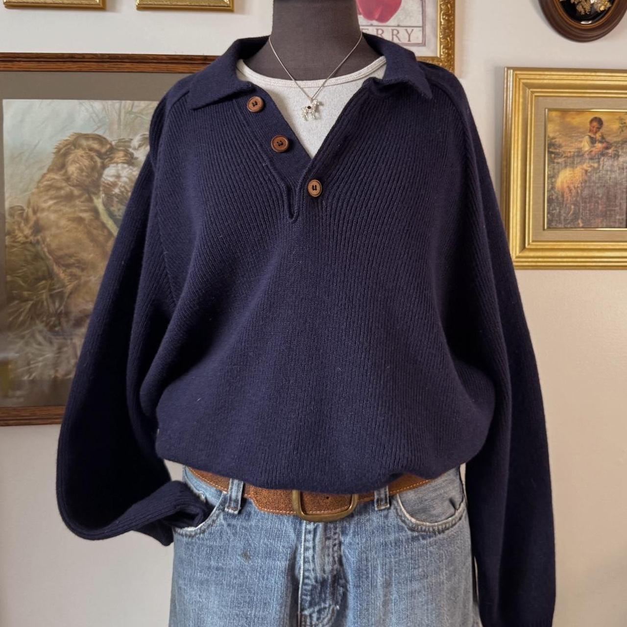 90s oversized navy knit sweater (XL)