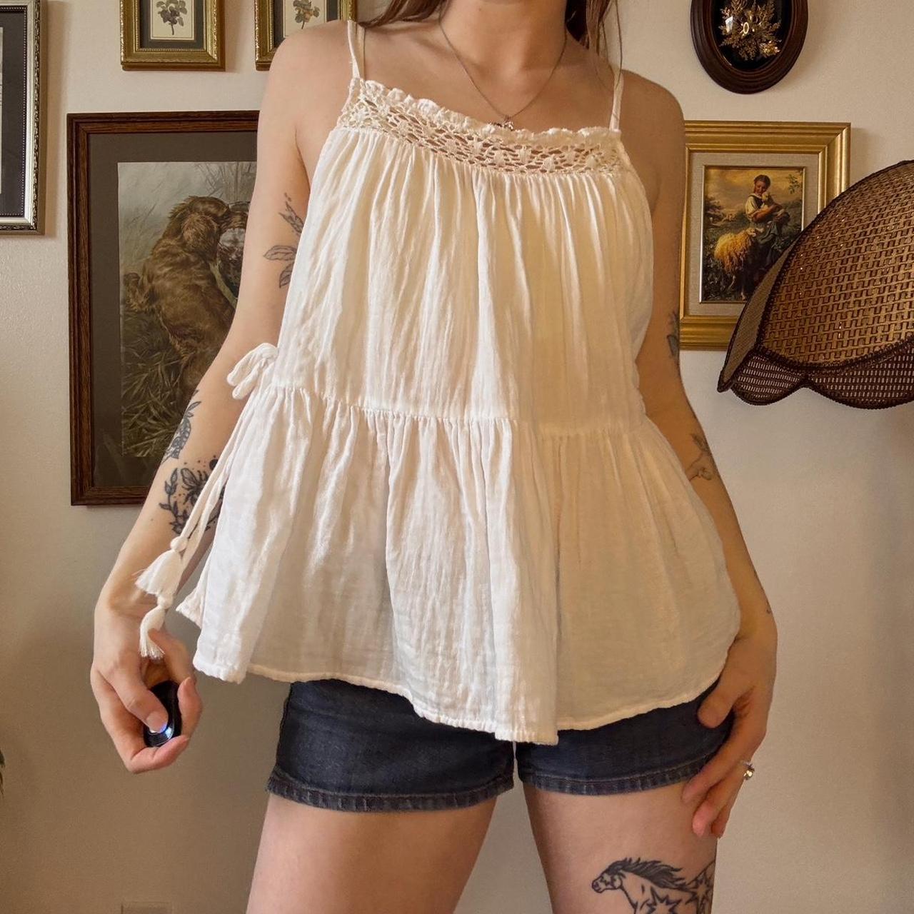 Ruffle boho summer tank top (M)