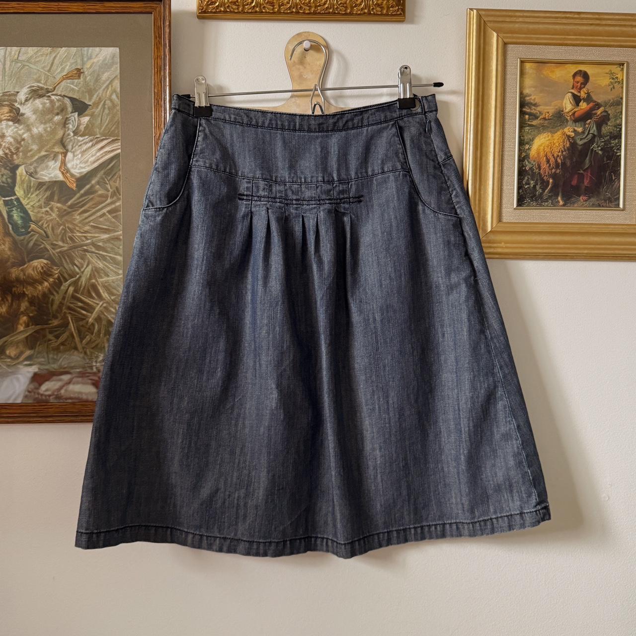 Denim boho midi skirt (S)