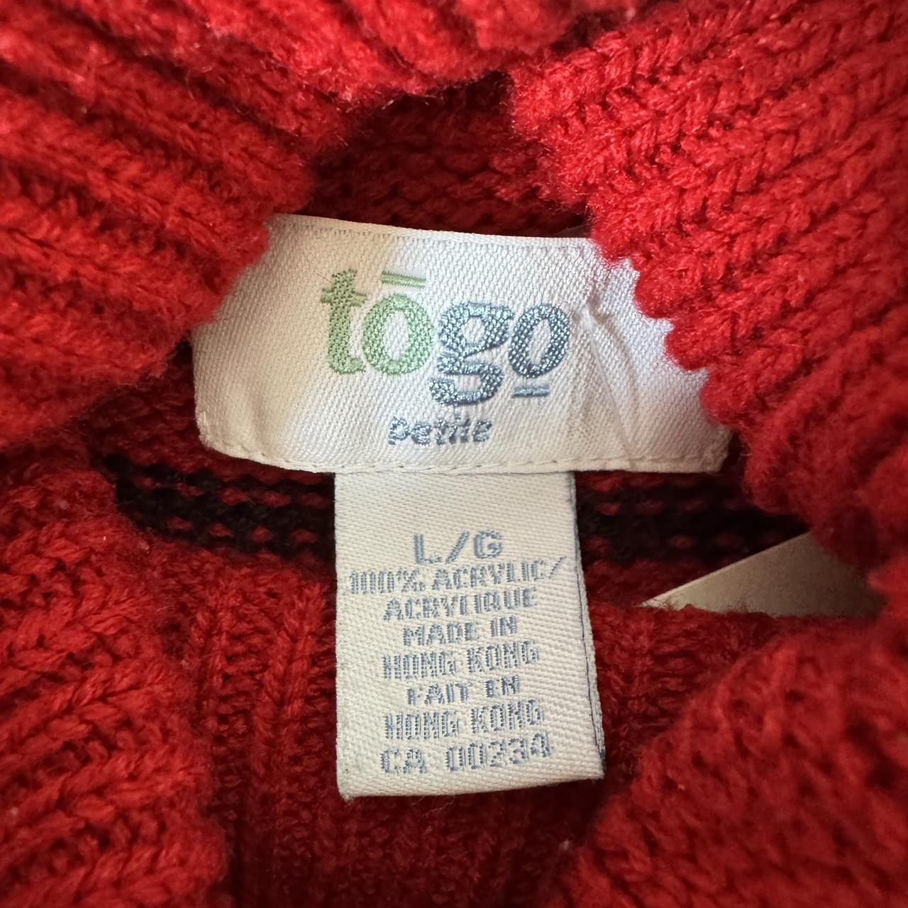 Red striped cozy knit sweater (S/M)