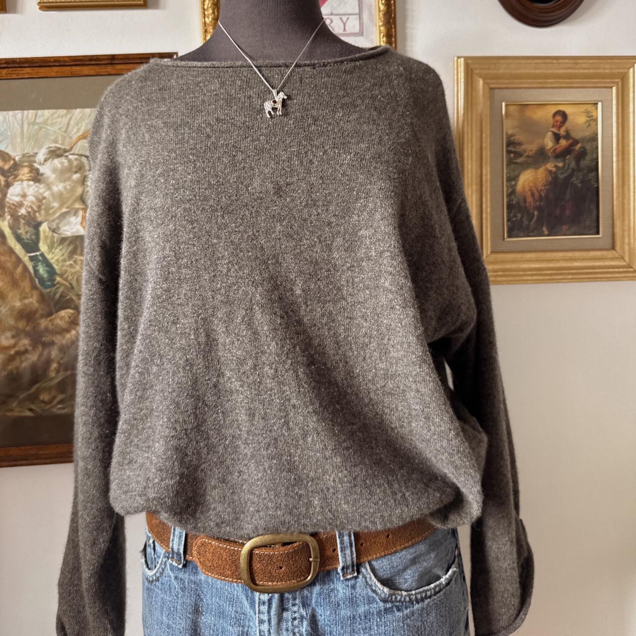 Slouchy boatneck cashmere sweater (S)