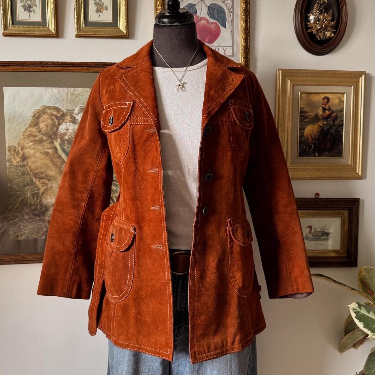 Rust orange suede 70s jacket (S/M)