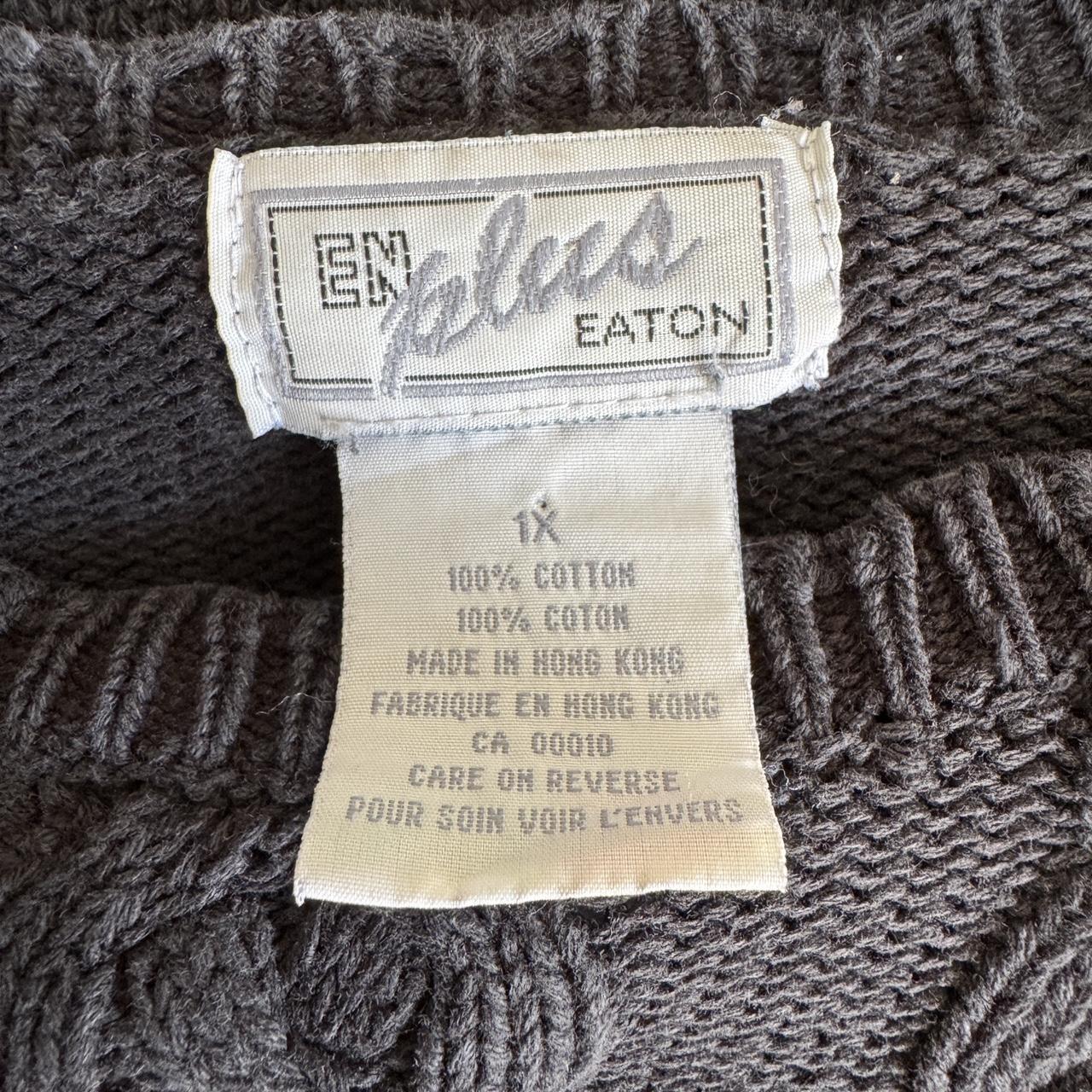 Black cotton cable knit sweater (L)
