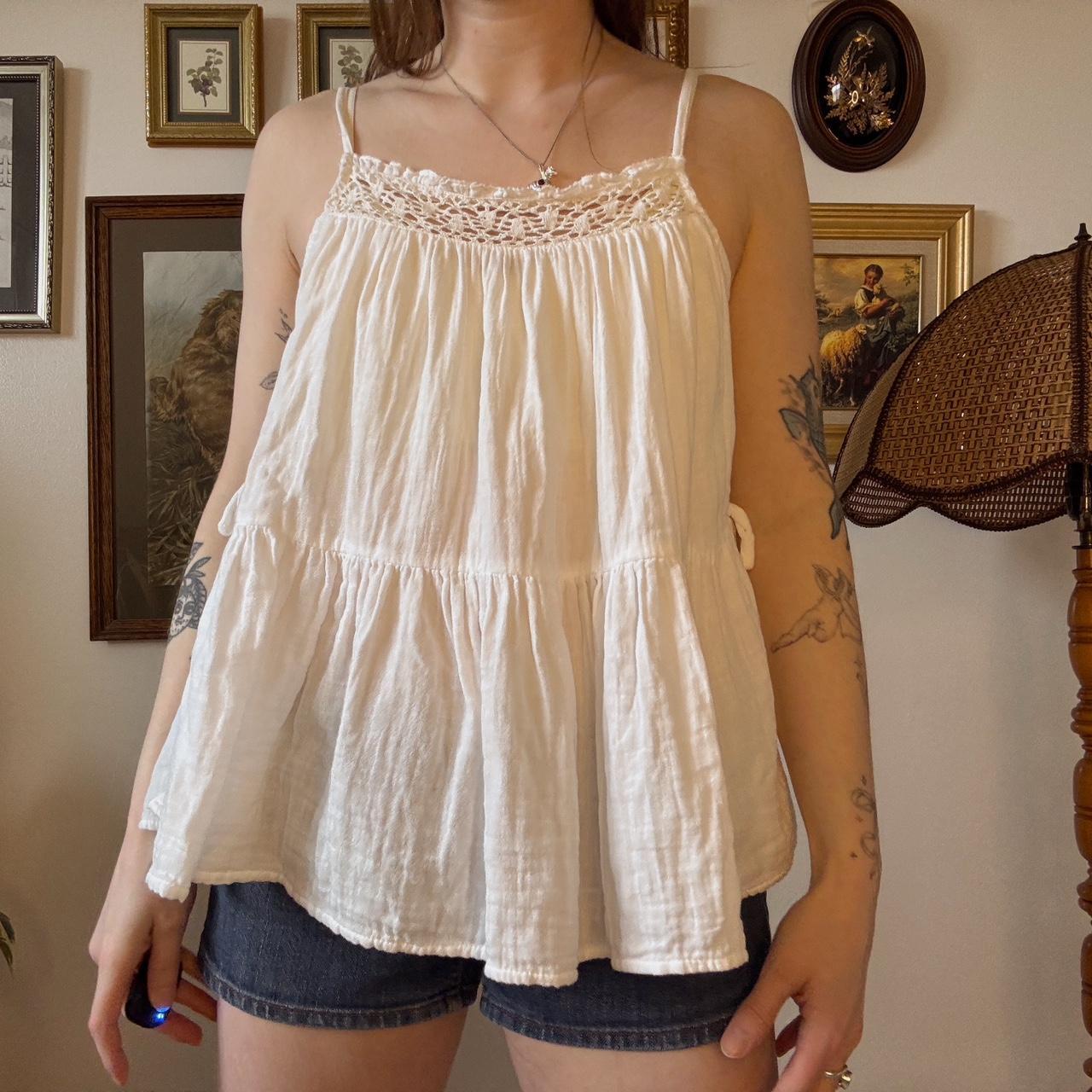 Ruffle boho summer tank top (M)