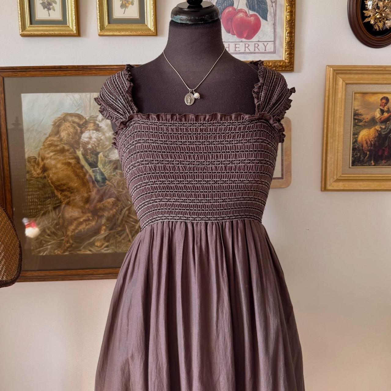 Earthy ruffle boho dress (S)