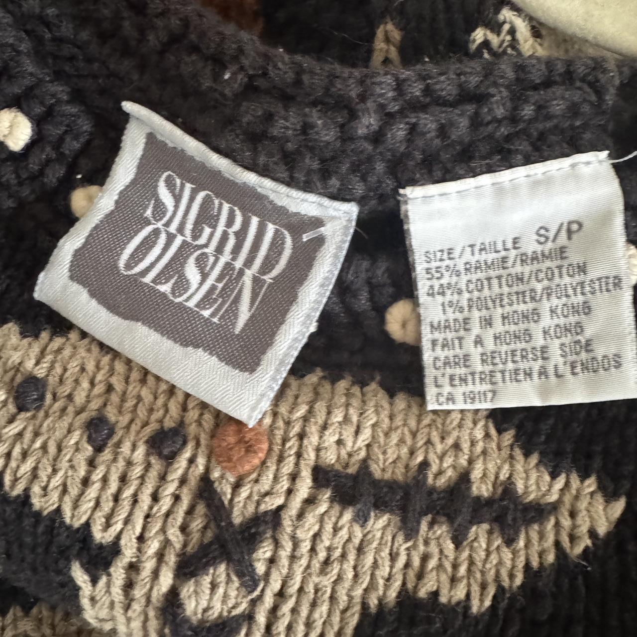 90s vintage neutral abstract sweater (S)