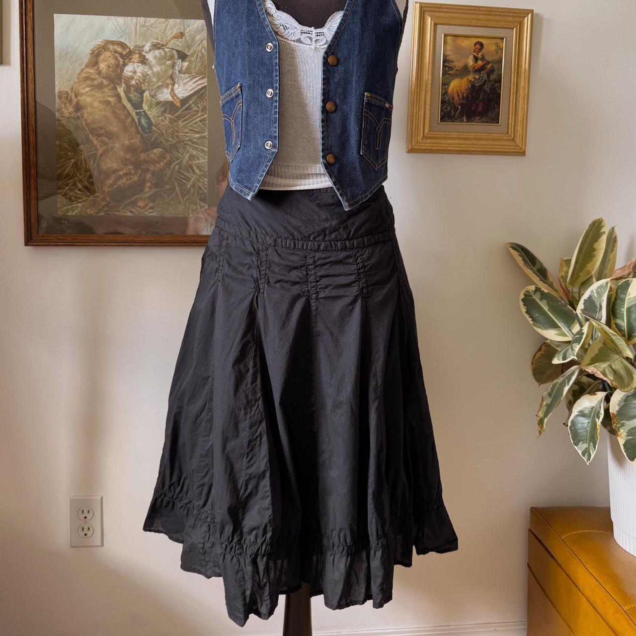 Black cotton ruffle skirt (M)