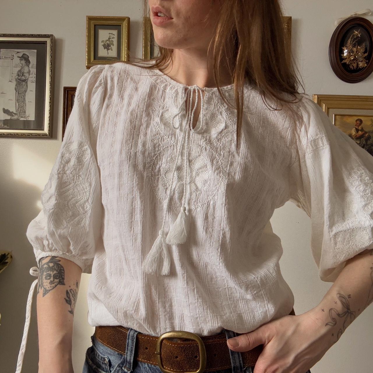 White puff sleeve fairy top (S)
