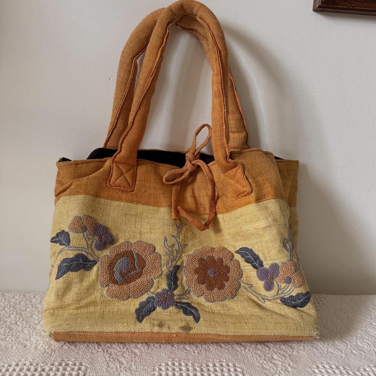 Sunflower yellow canvas bag