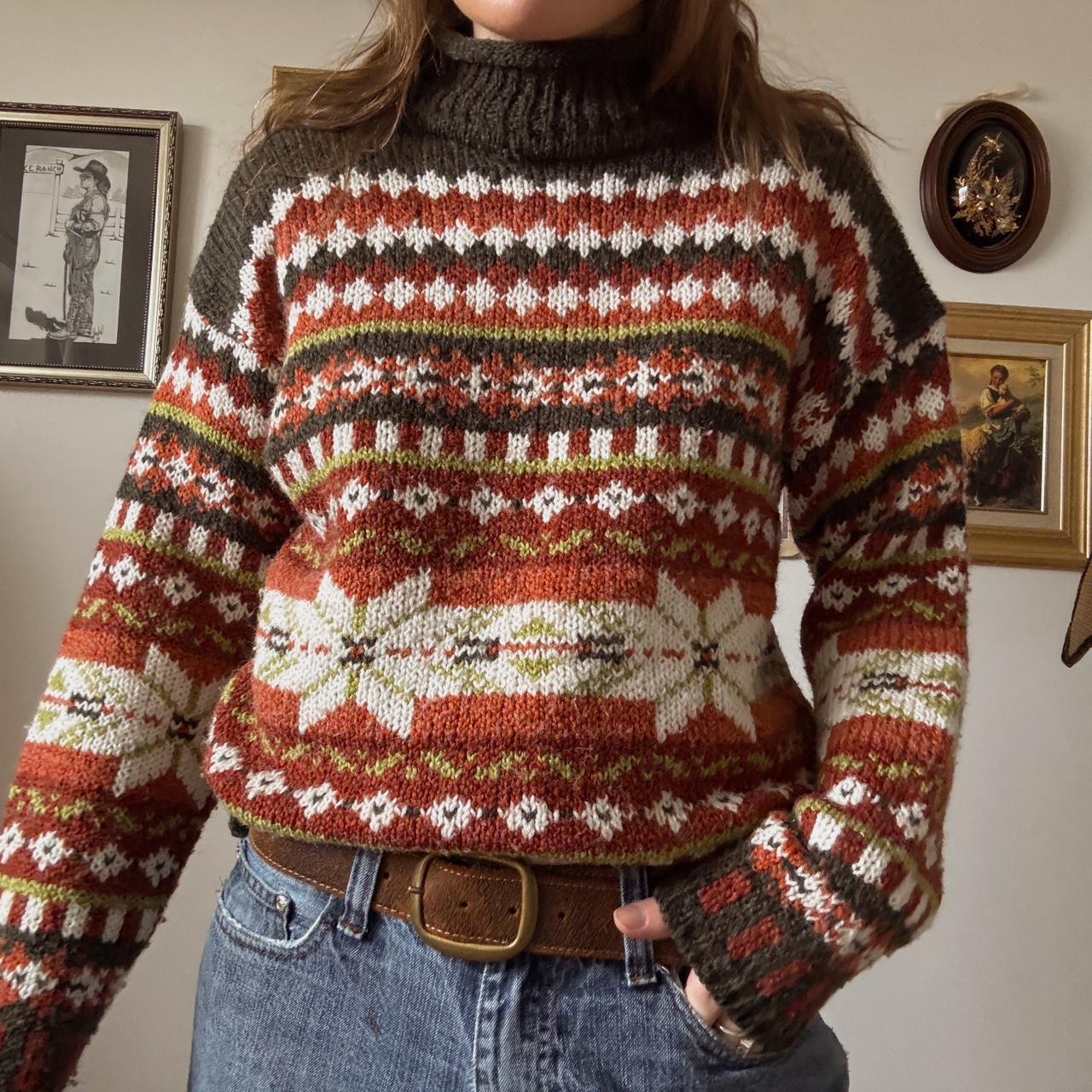 Cozy fireside winter knit sweater (M)