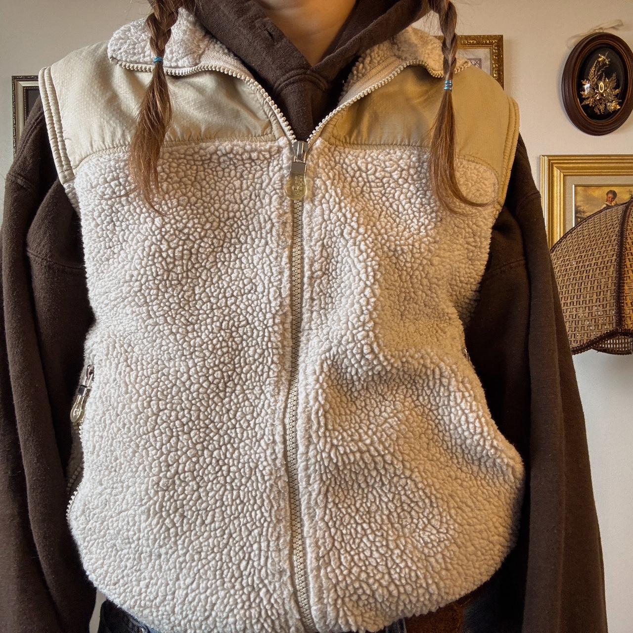 90s cream fleece vest (S)