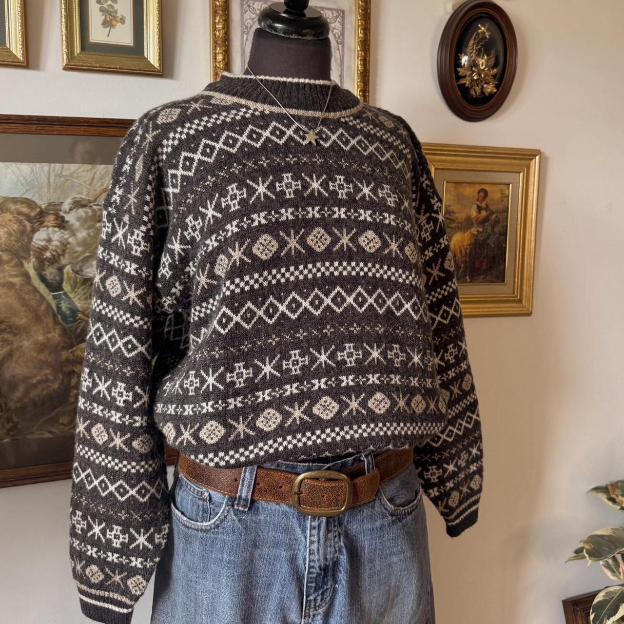 Vintage 90s patterned jumper (L)