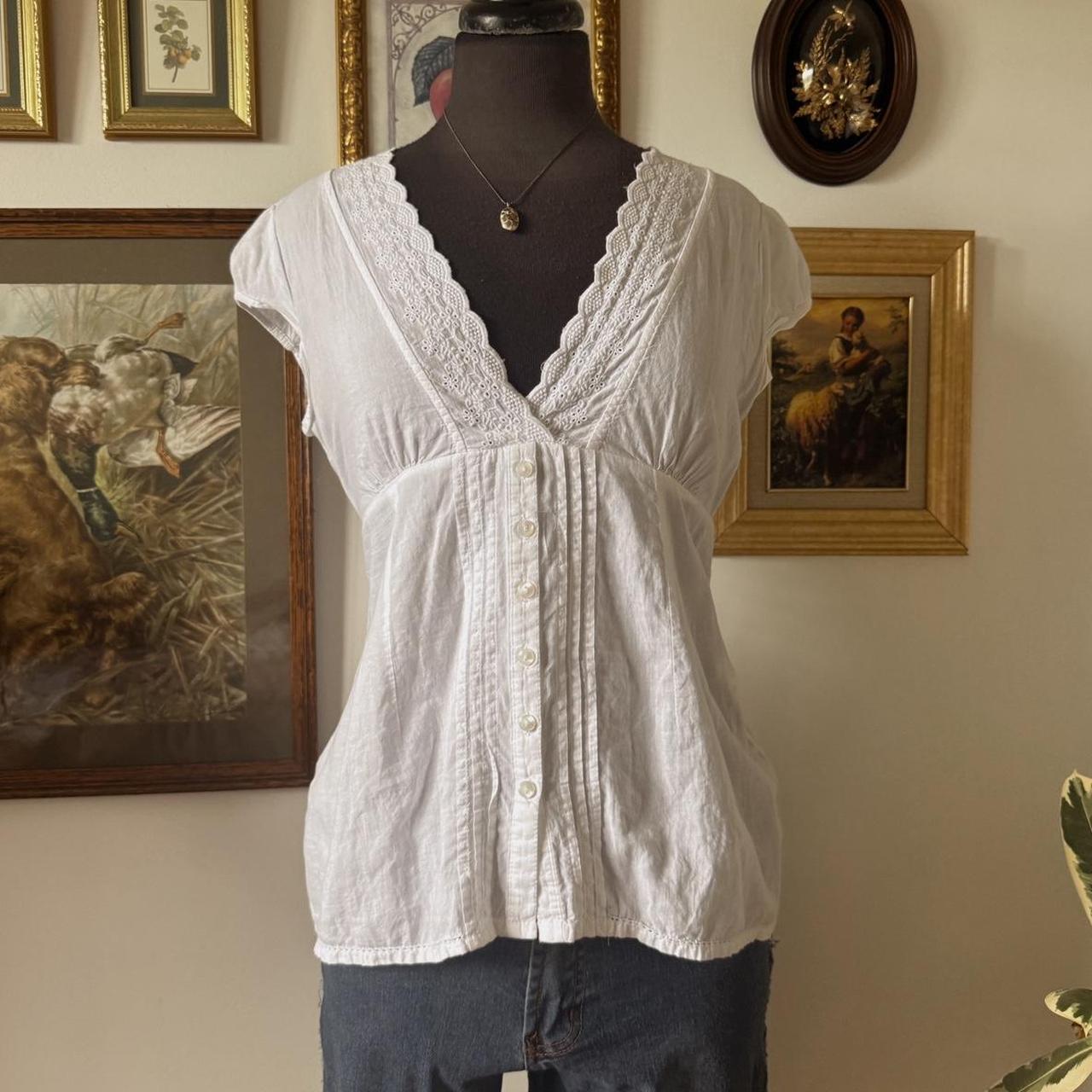 White babydoll cotton top (M)