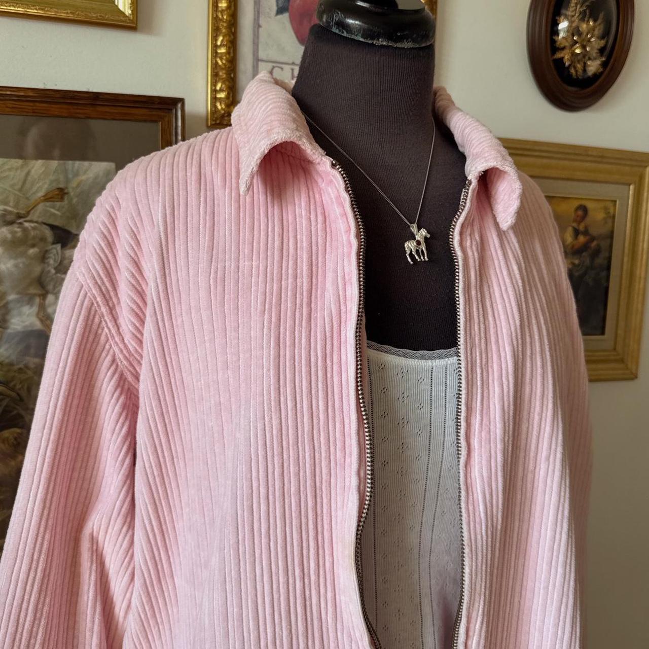 Pink corduroy zip-up jacket (XL)