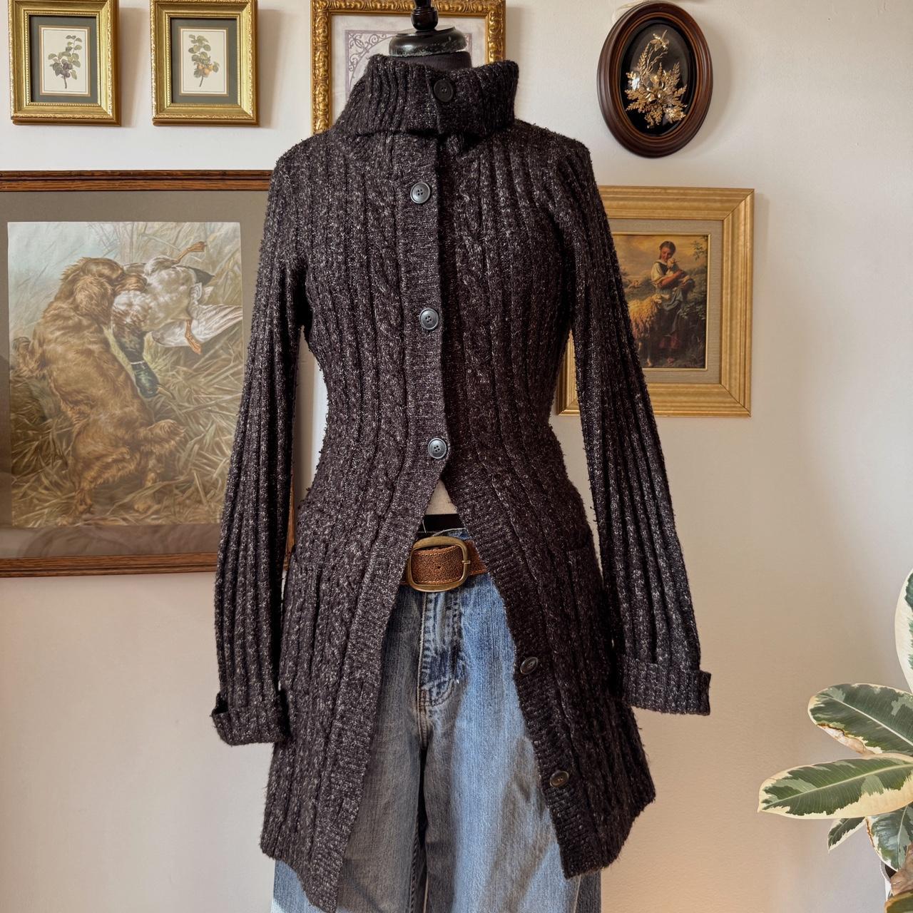 Y2K long knit cardigan (M)