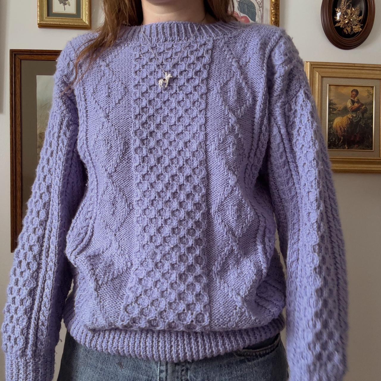 Lavender cable knit sweater (S)
