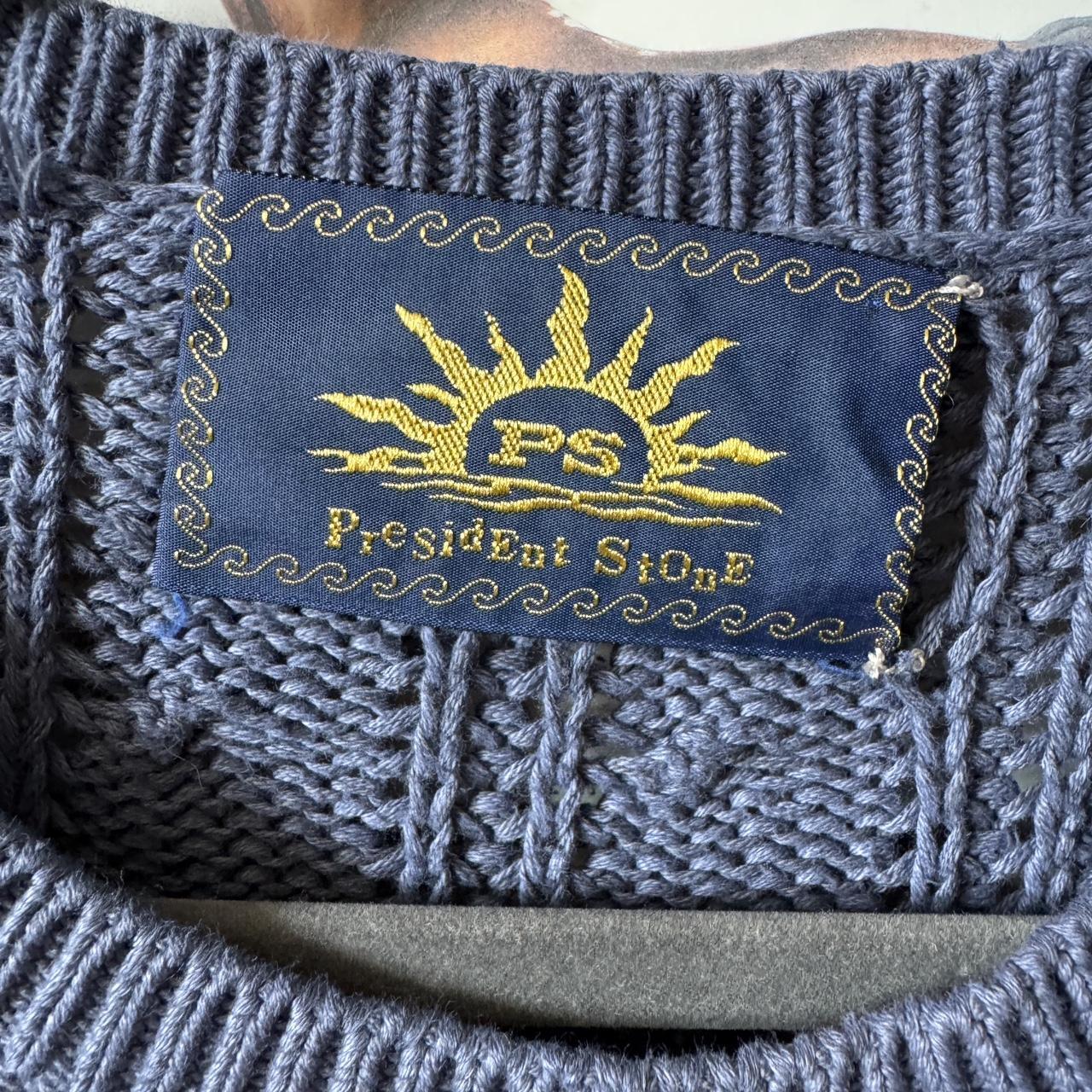 Navy cable knit cotton sweater (XL)