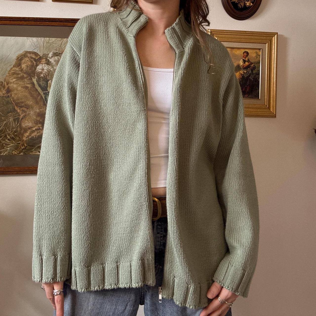 Sage green knit jumper (XL)