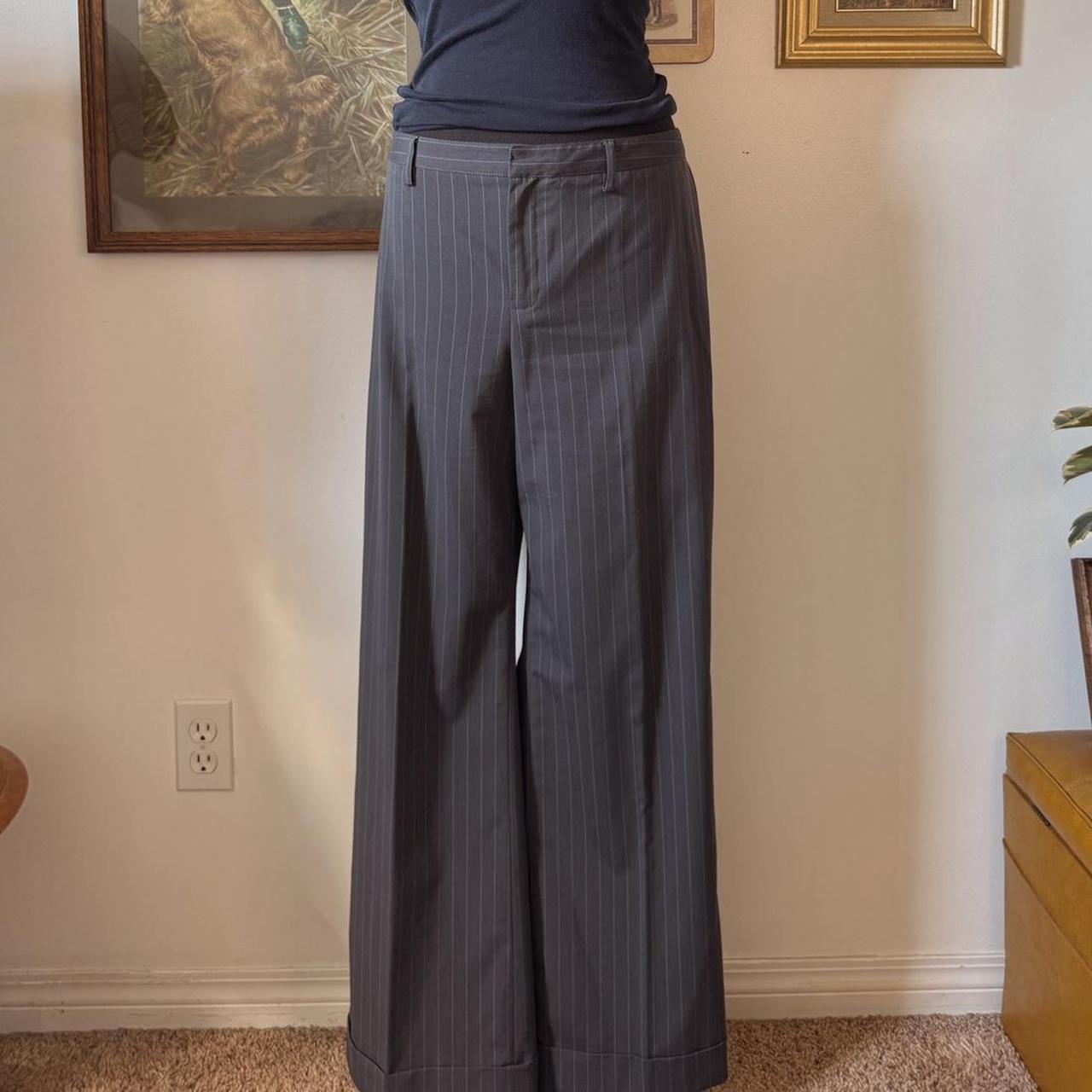 Grey pinstripe trousers (L)