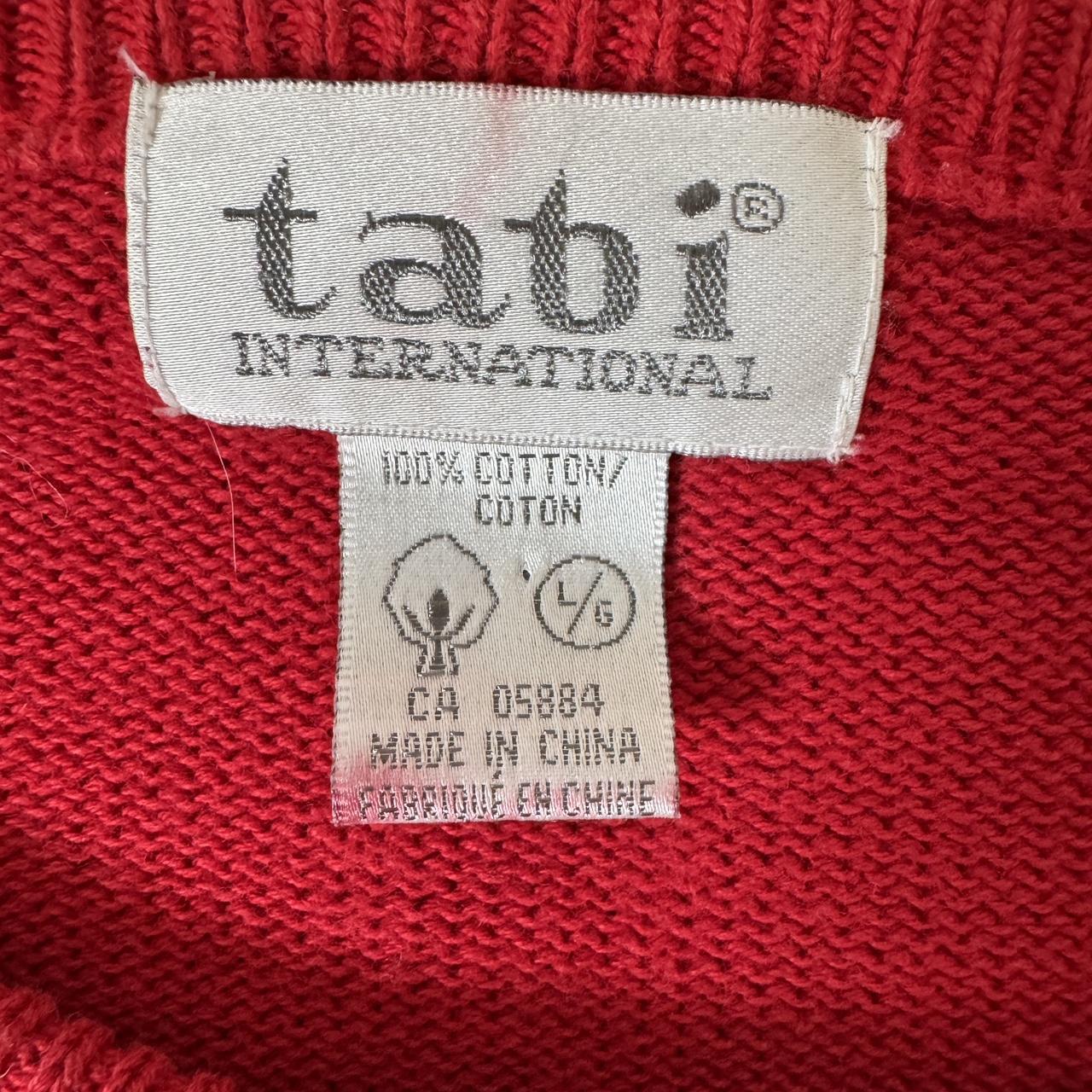 Cherry red cotton knit sweater (L)