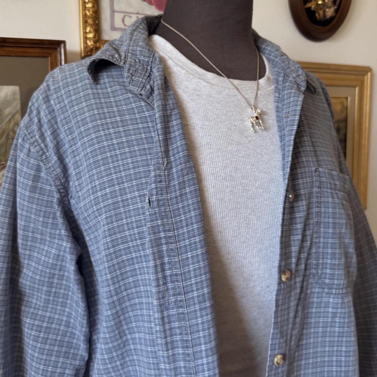 Blue plaid button up shirt (M/L)