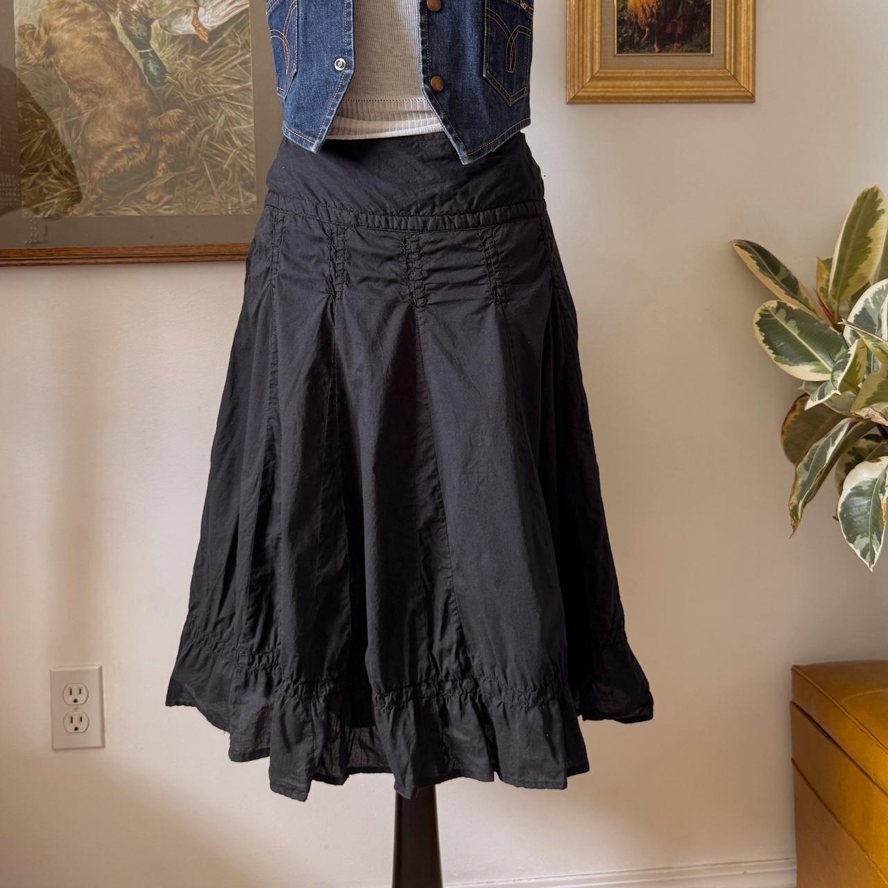 Black cotton ruffle skirt (M)