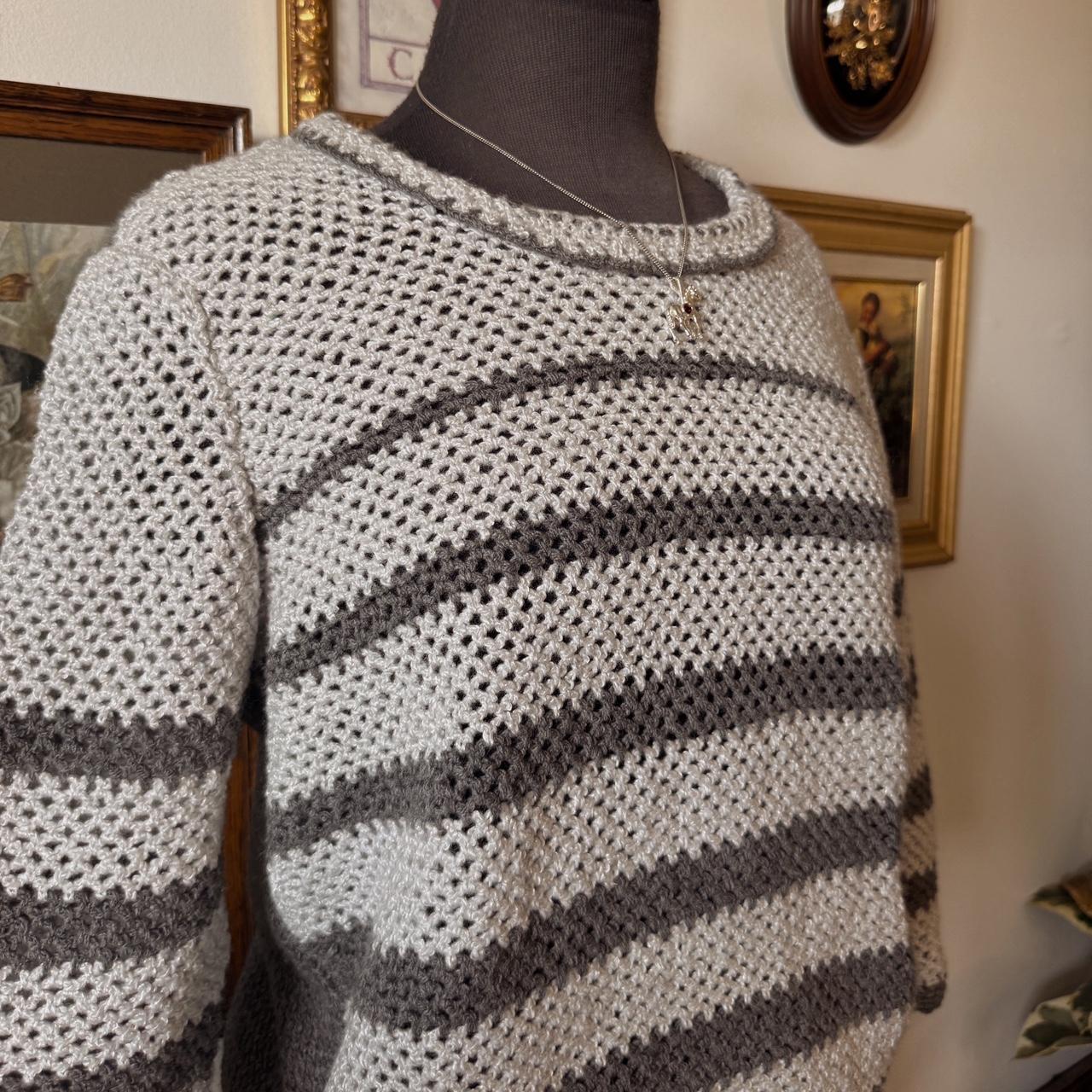 Grey striped knit sweater (S)