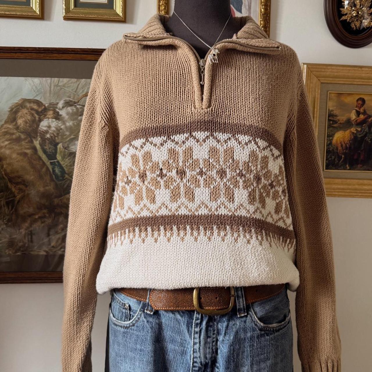 Earthy boho flower knit (S)