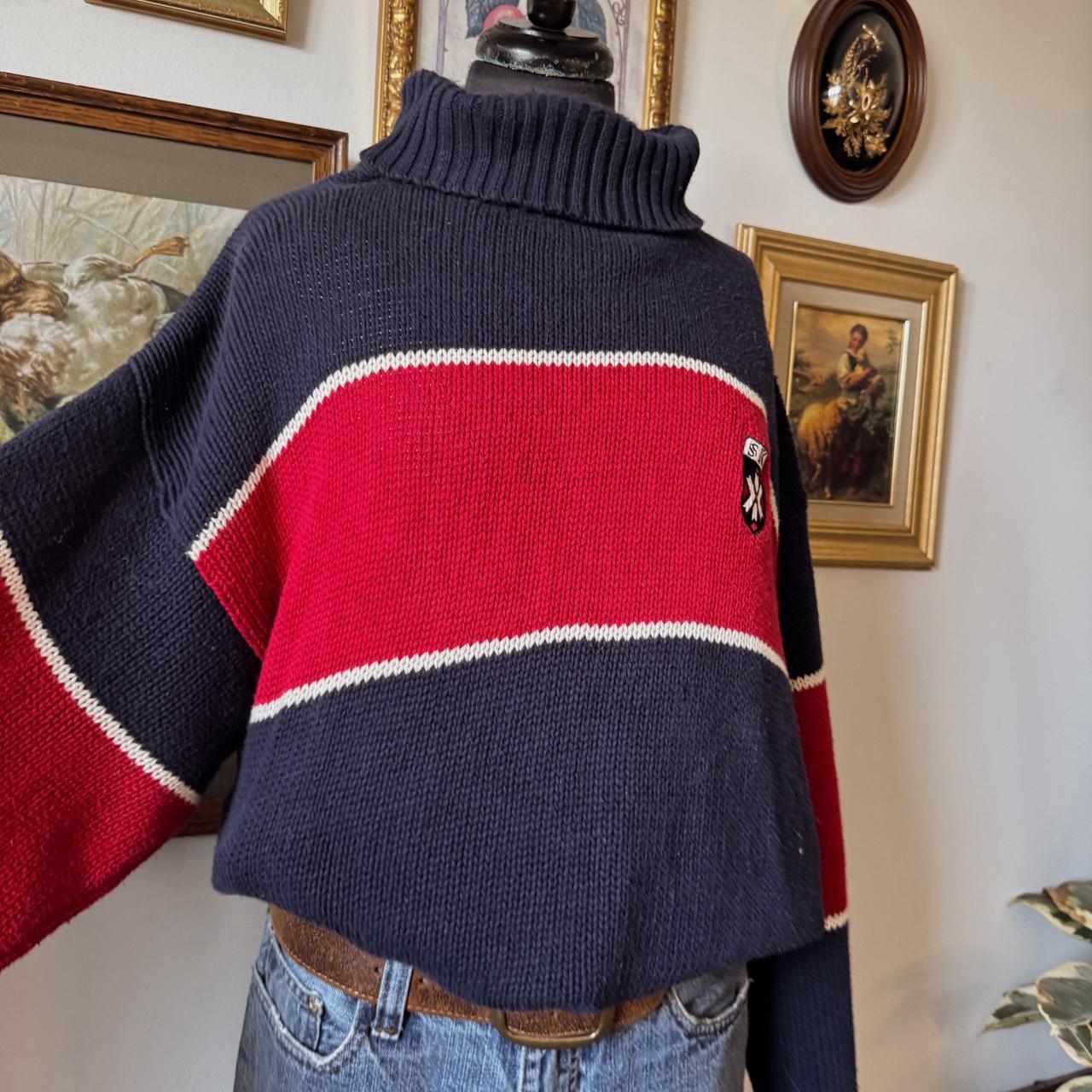 Navy & red striped vintage sweater (L)