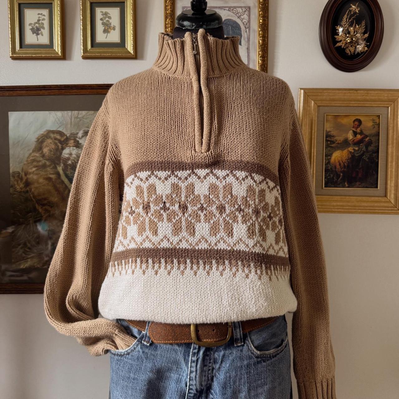 Earthy boho flower knit (S)