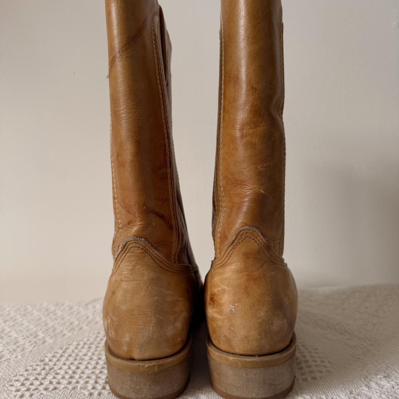 Tan leather cowboy boots (9)