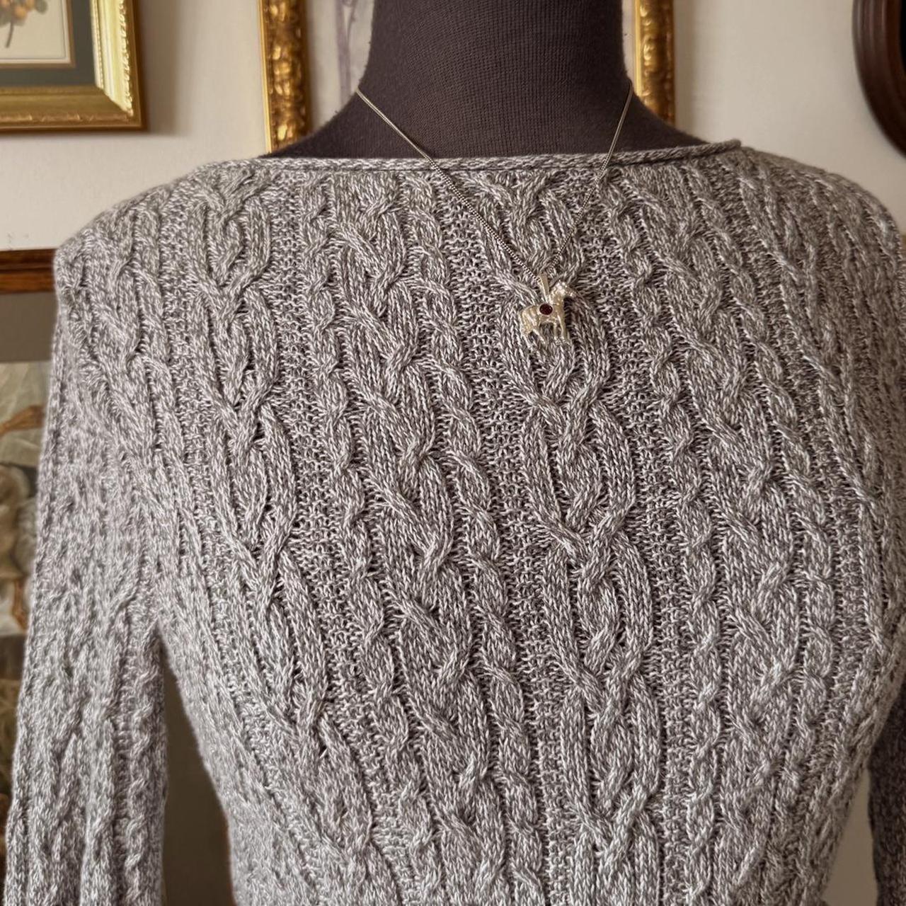 Grey cotton boatneck sweater (M)