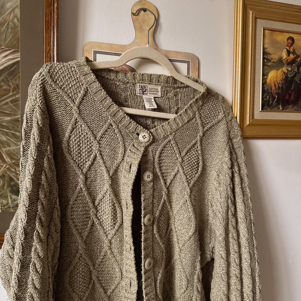 Sage green knit cardigan (XL)