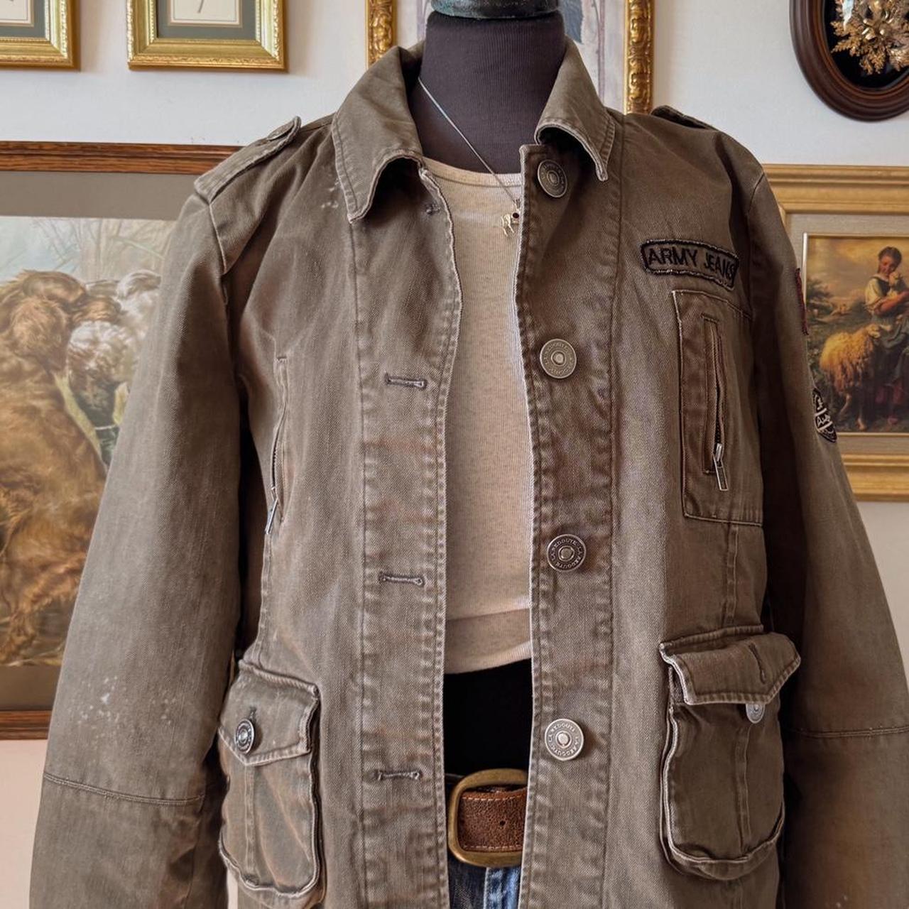 Y2K grunge khaki jacket (M)