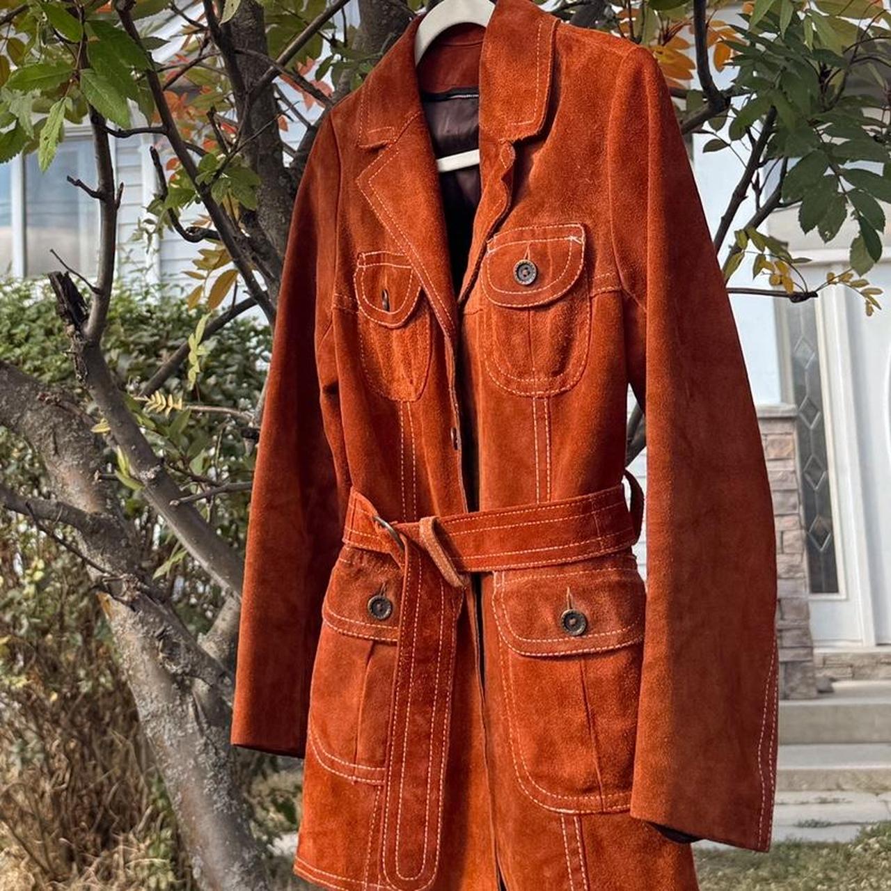 Rust orange suede 70s jacket (S/M)