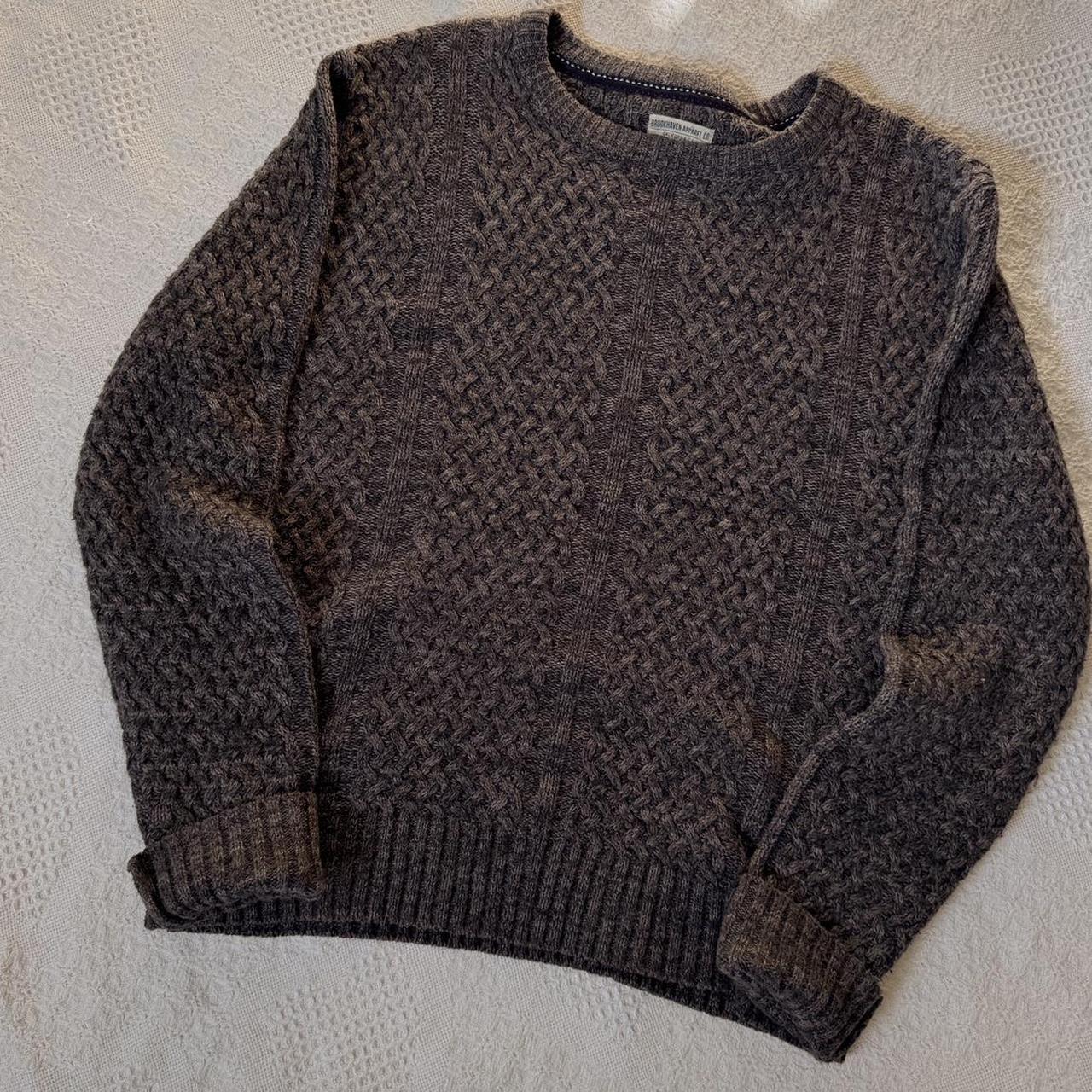 Grey chunky cable knit sweater (XL)