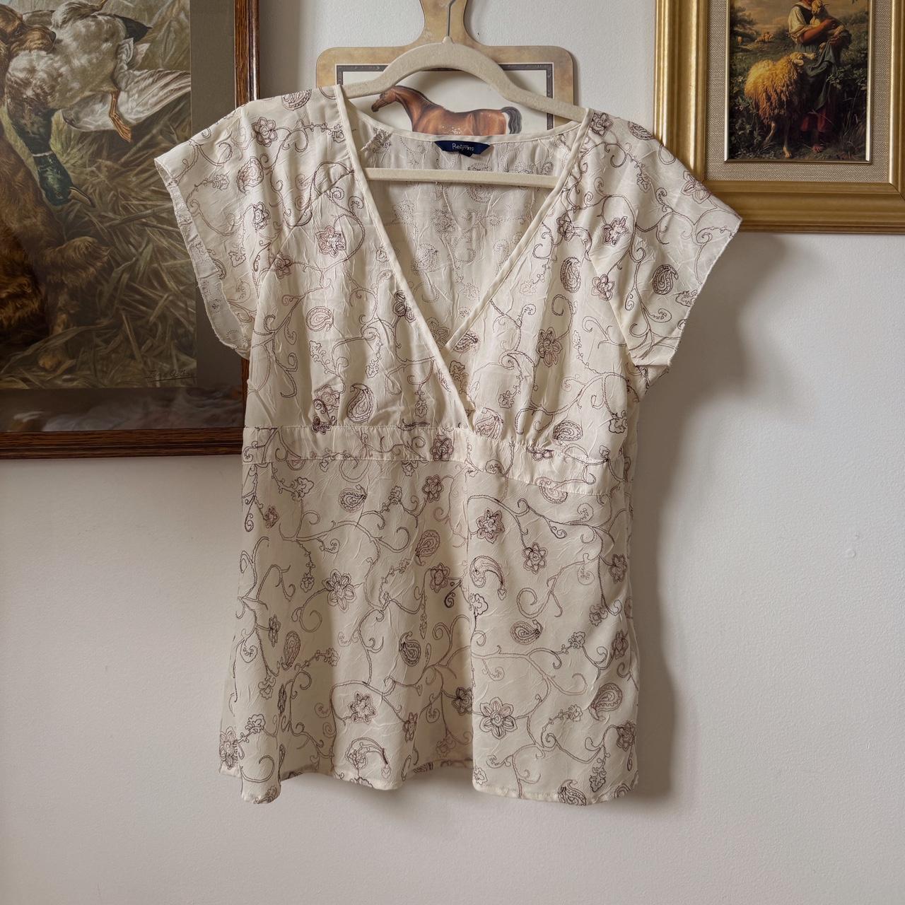 Y2K floral babydoll top (L)